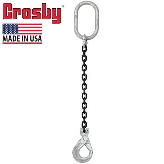Crosby® Self-Locking Hook Single Leg Chain Sling - Grade 100