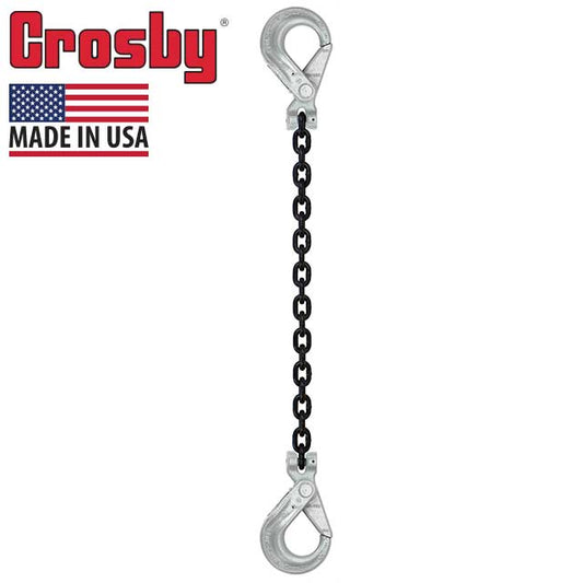 Crosby® Self-Locking Hook & Self-Locking Hook Single Leg Chain Sling - Grade 100