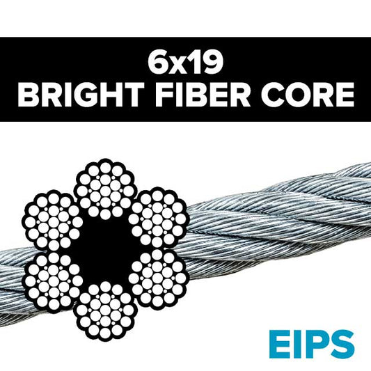 6x19 Bright Wire Rope - Fiber Core