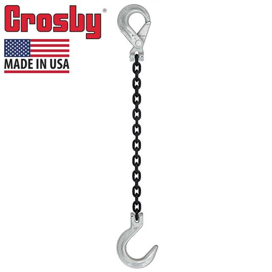 Crosby® Foundry Hook & Self-Locking Hook Single Leg Chain Sling - Grade 100