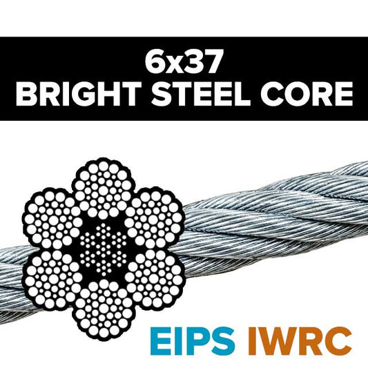 6x37 Bright Wire Rope - IWRC