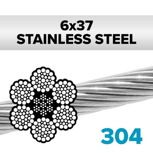 6x37 Stainless Steel Wire Rope - Type 304