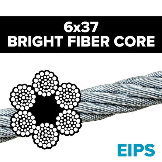 6x37 Bright Wire Rope - Fiber Core
