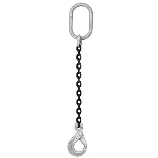 Self-Locking Hook Single Leg Chain Sling - Grade 100