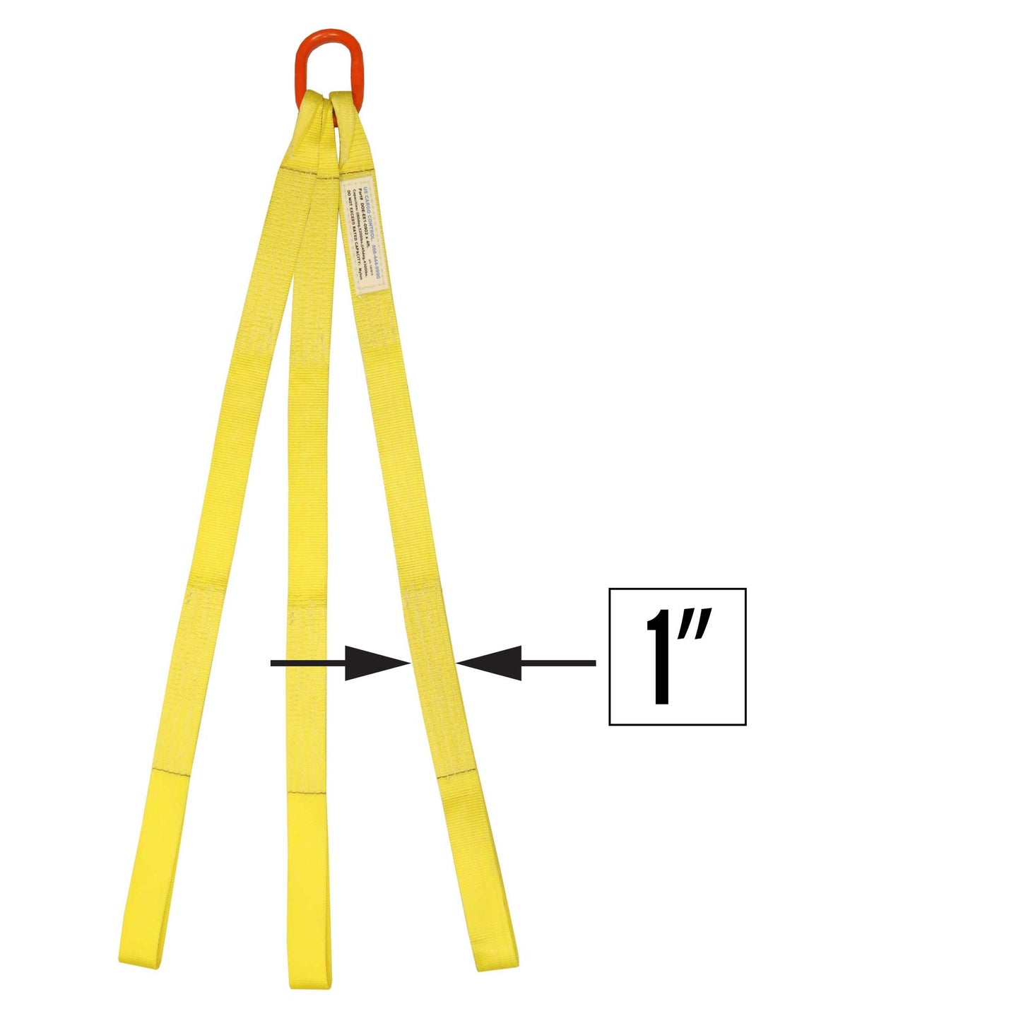 1 inchx8 foot (1 ply) Triple Leg Nylon Sling w Master Link & Sewn Loop image 1 of 2