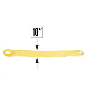 Nylon Lifting Sling - Twisted Eye & Eye | Reinforced Eyes - 10" x 24' - 2-ply