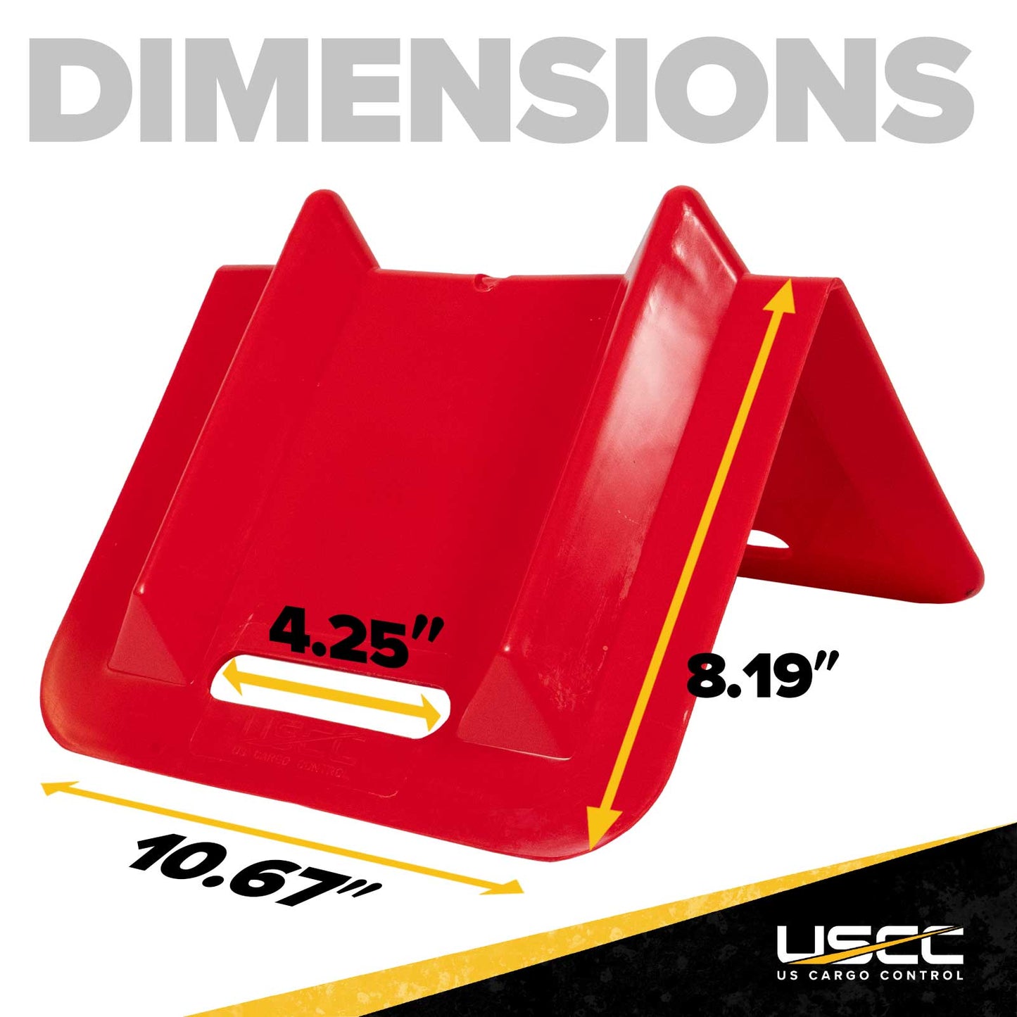 10-2/3" Cargo Corner Guard | 4-1/4" Slot For Strap | Red Plastic | 10-Pack