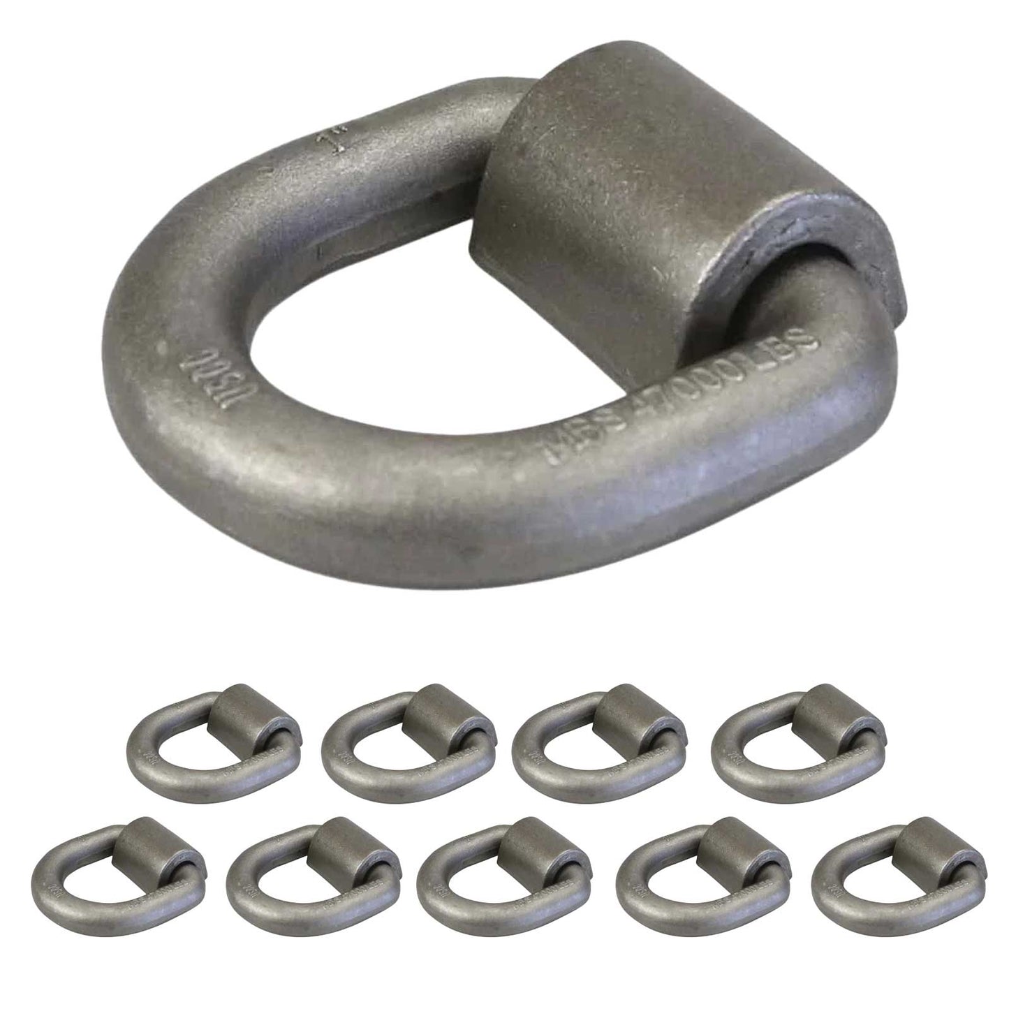 1" Weldable D-Ring with Mounting Clip - 47,000 lbs. BS | 10-Pack