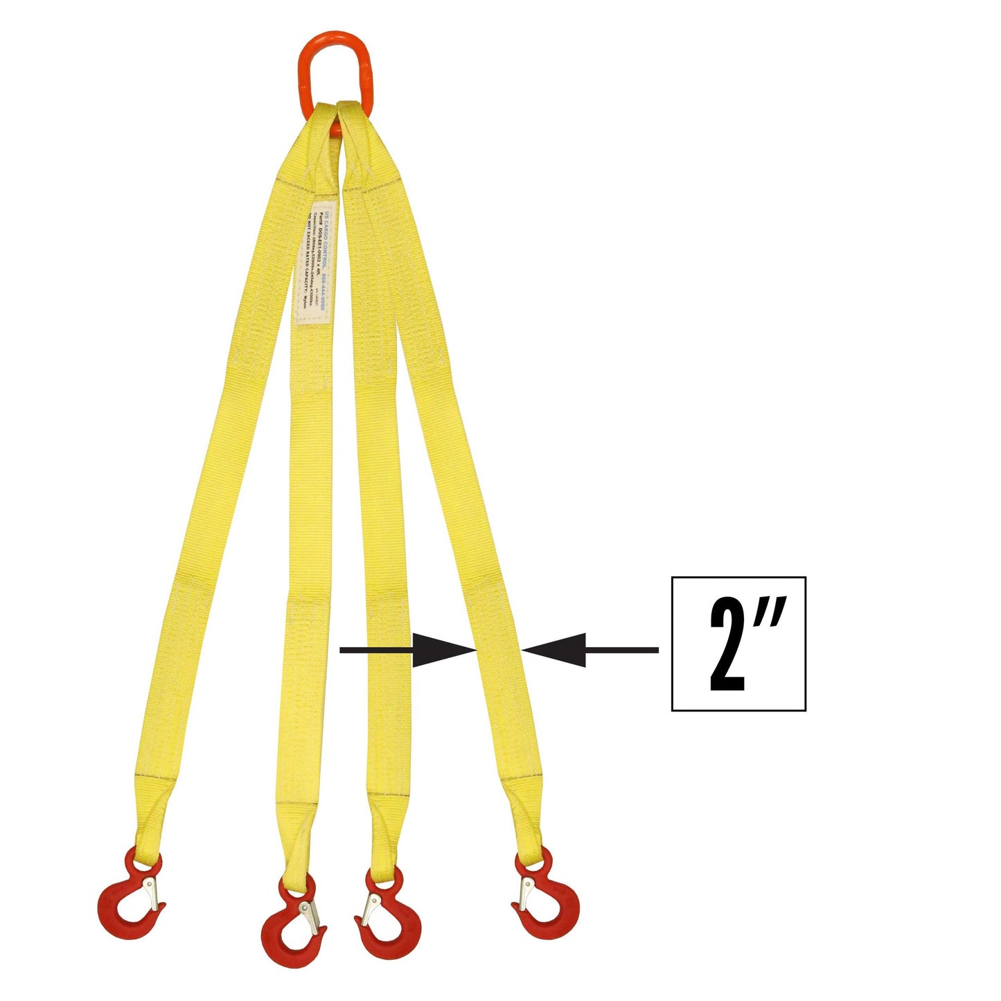 2 inchx4 foot (2 ply) Quad Leg Nylon Sling w Master Link & Sling Hook image 1 of 2