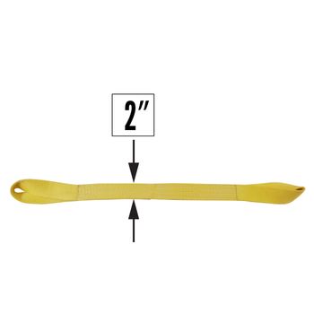 Nylon Lifting Sling - Twisted Eye & Eye | Reinforced Eyes - 2" x 8' - 4-ply