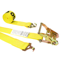 12' ratchet strap -  2" yellow F Hook ratchet straps