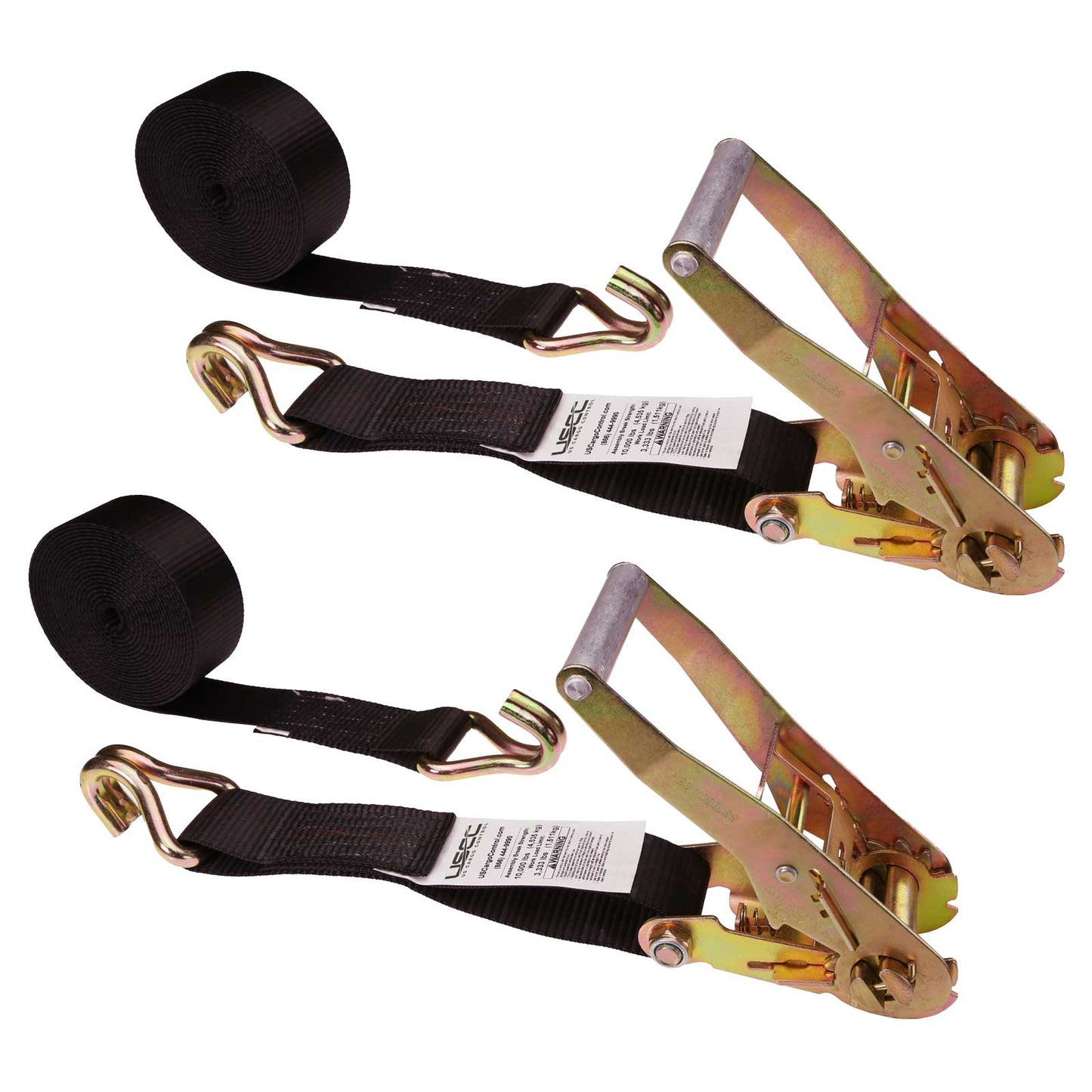 12' ratchet strap - 2" black wire hook ratchet strap