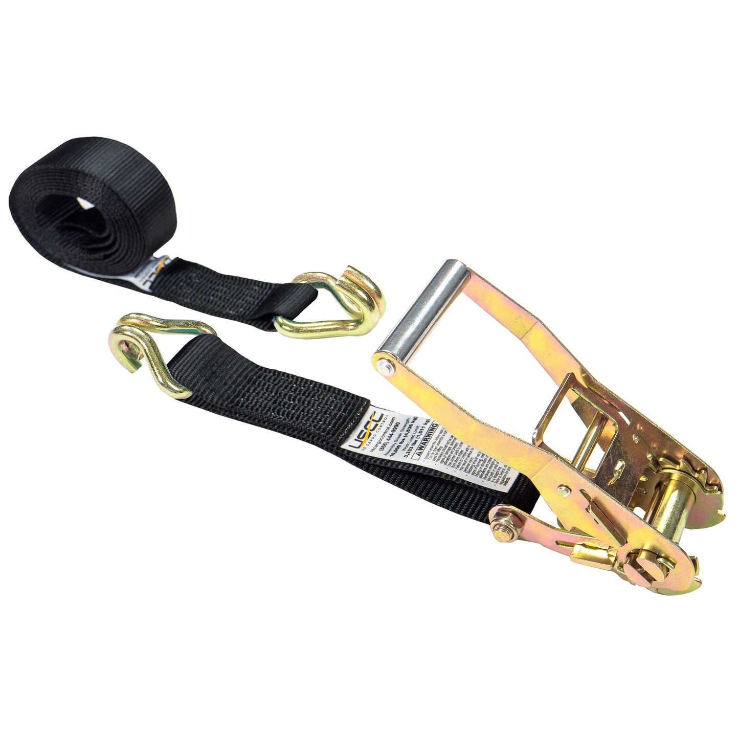 27' ratchet strap - 2" black wire hook ratchet strap