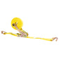 2" x 18' Rollup Ratchet Strap With Wire / Double J Hooks | Yellow