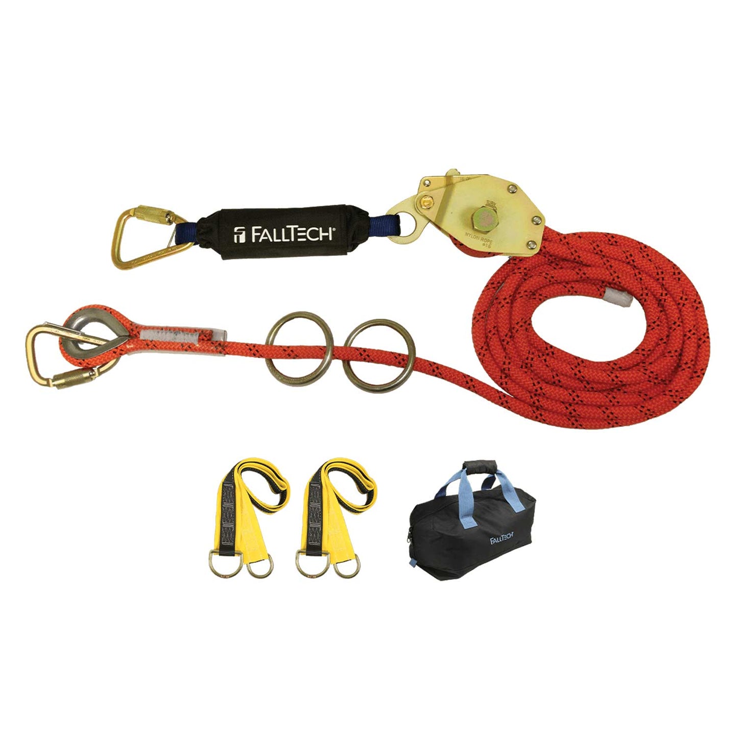 FallTech 30' Temporary Horizontal Lifeline System w/ Energy Absorber | 2-Person | 77302K