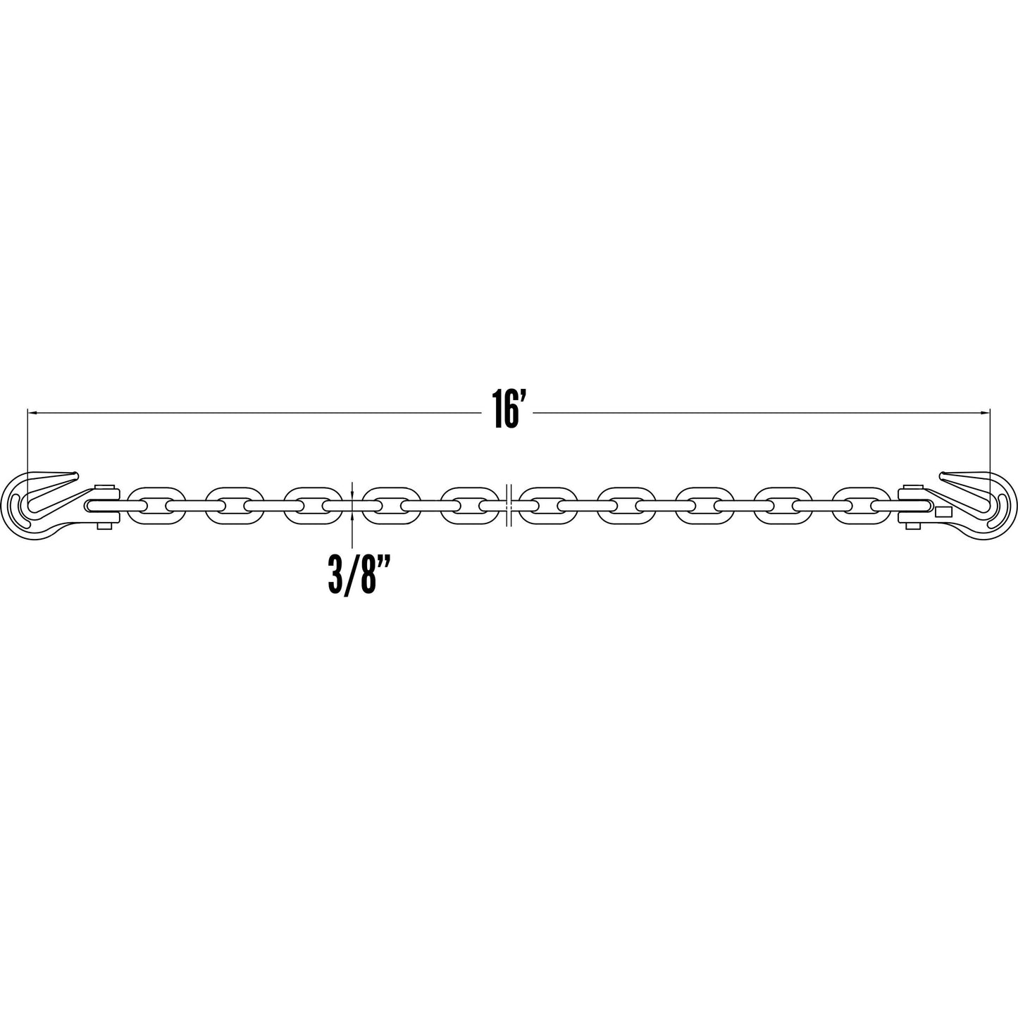 Transport Chain Grade 70 3/8" x 16' Standard Link - 2 Pack image 4 of 8