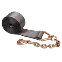 30' BlackLine 4" heavy-duty heavy duty blackline winch strap with chain extension