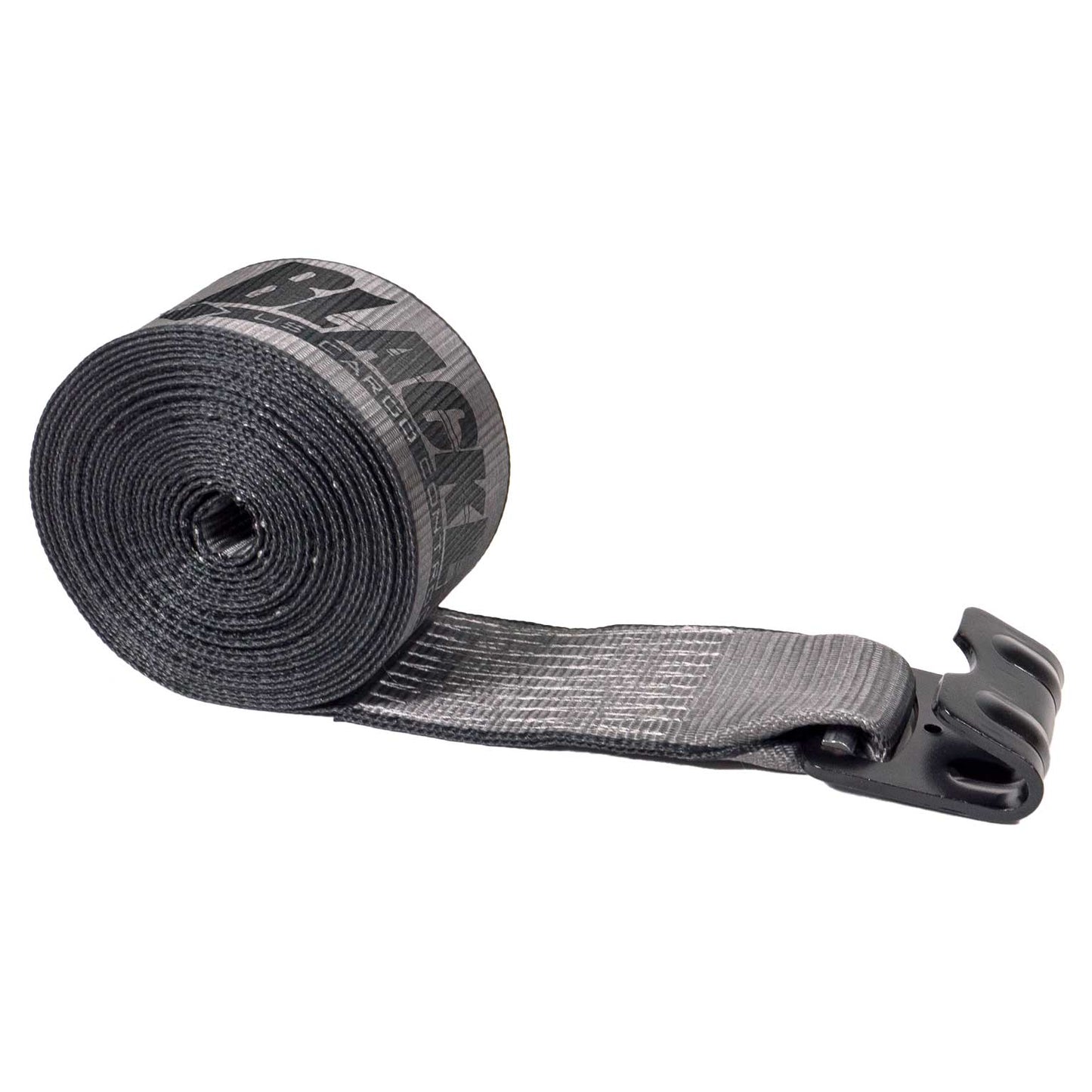 30' BlackLine 4" heavy-duty heavy duty blackline winch strap with flat hook