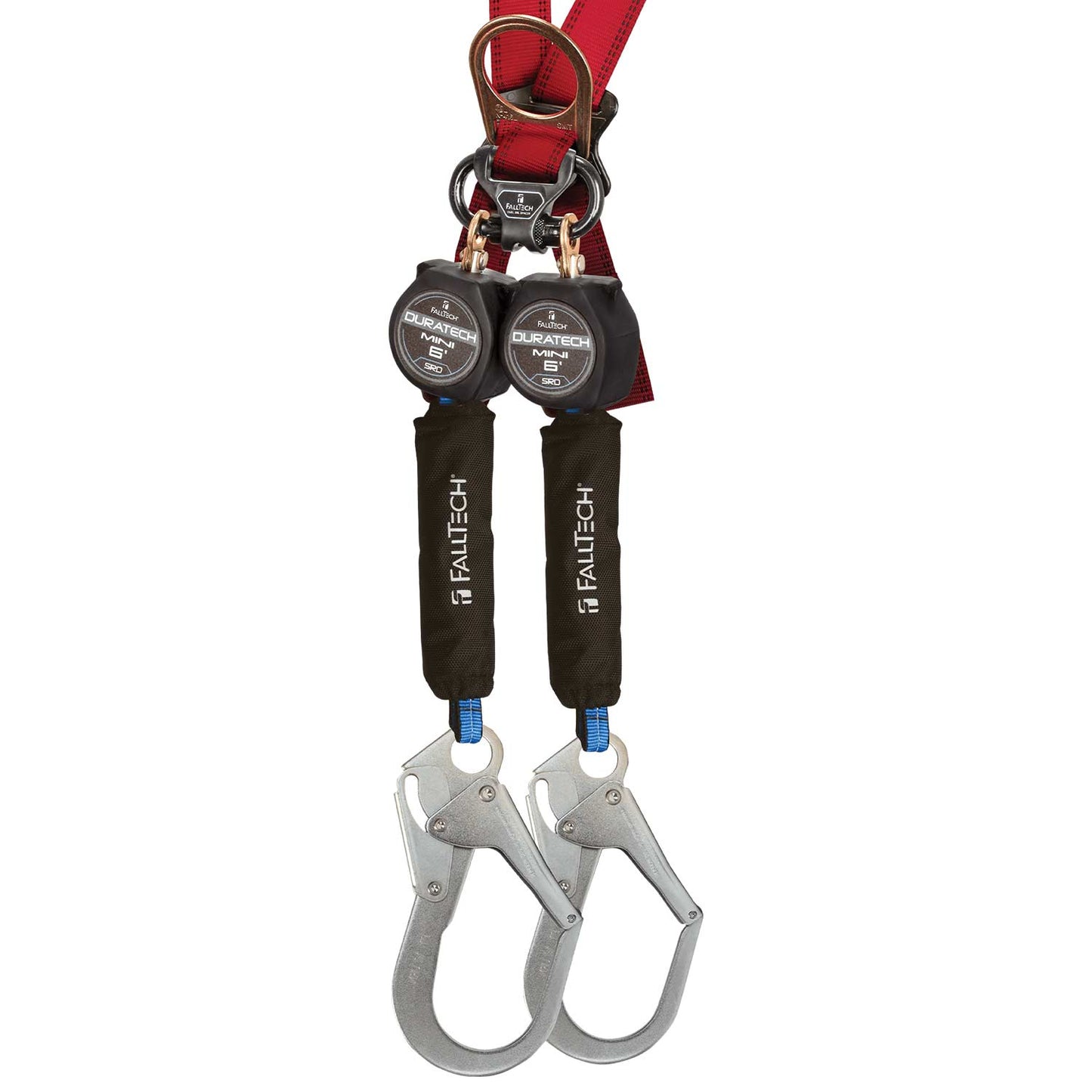 FallTech Mini 6' Web Self-Retracting Lifeline | Twin-Leg | Rebar Hooks | 72706TB3