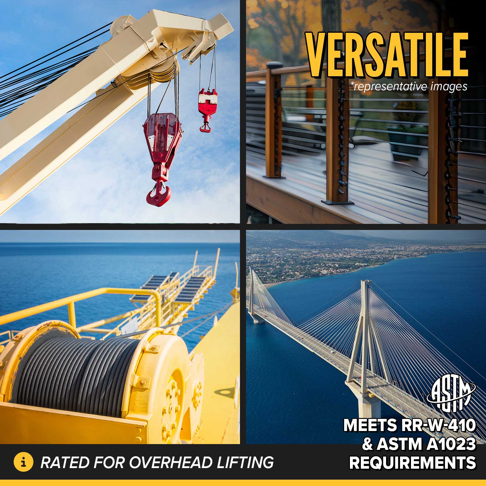 5/8" 6x37 wire rope cable can be used for many applications