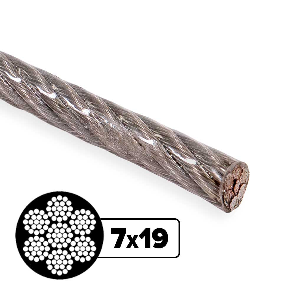 5/16" 7x19 Vinyl-Coated Aircraft Cable - Type 304 | 500 ft.