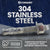 304 Stainless Steel - Corrosion resistance & durability, ideal for moist applications