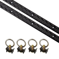 6 Piece 4' L Track Tie Down System- Black