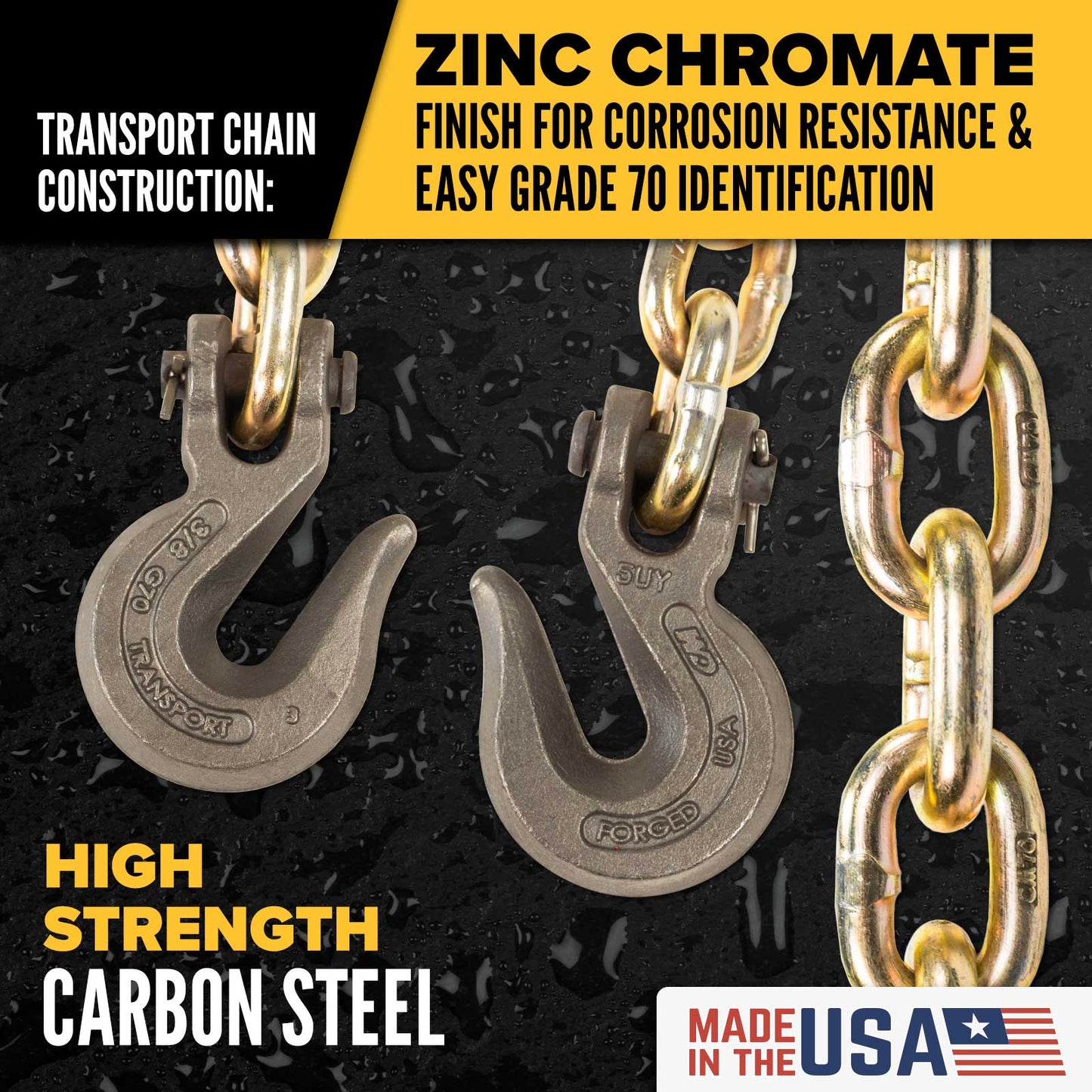 3/8" x 16' CM® Grade 70 Transport Chain and Binder Kit | Made in USA