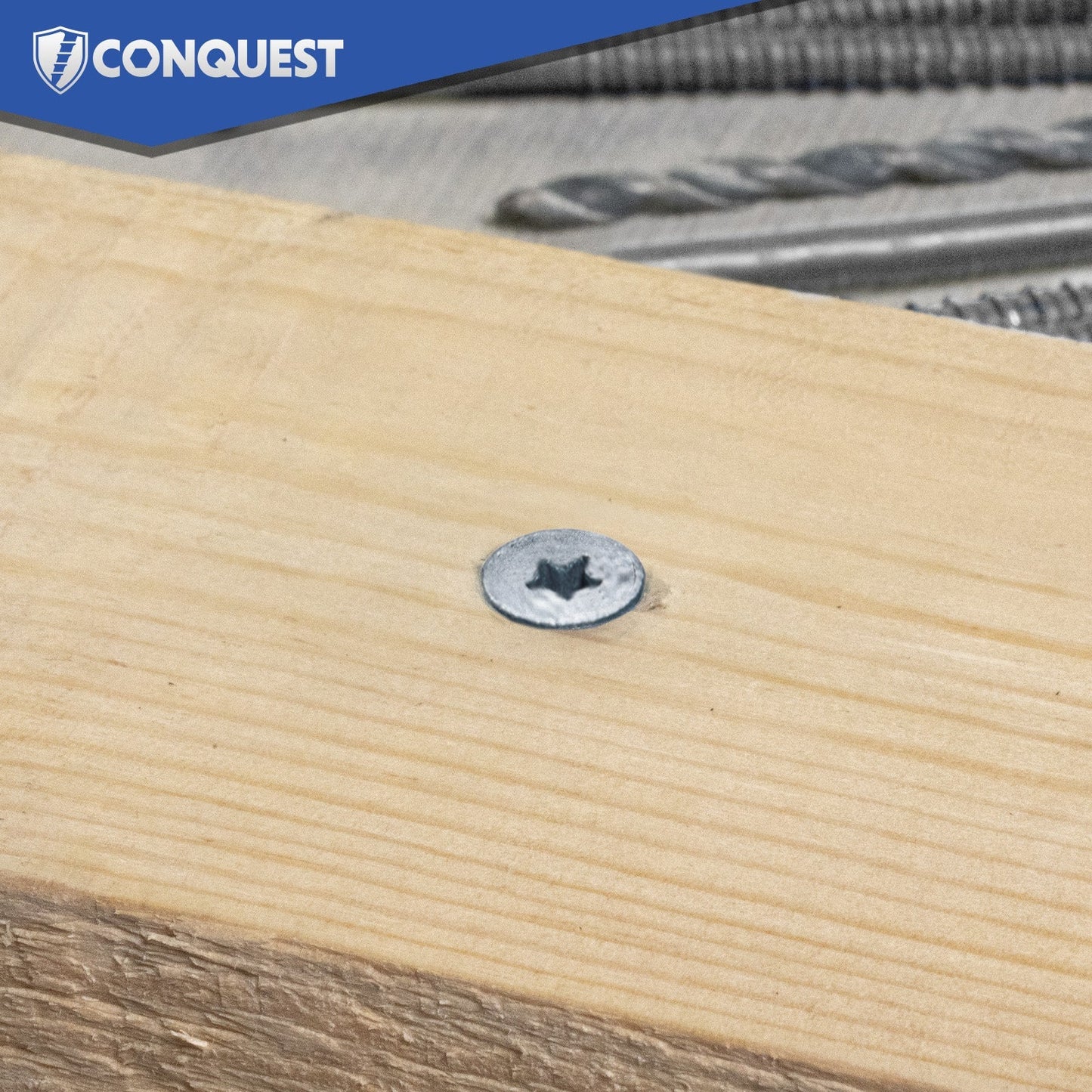 Concrete Screw installed in wood block
