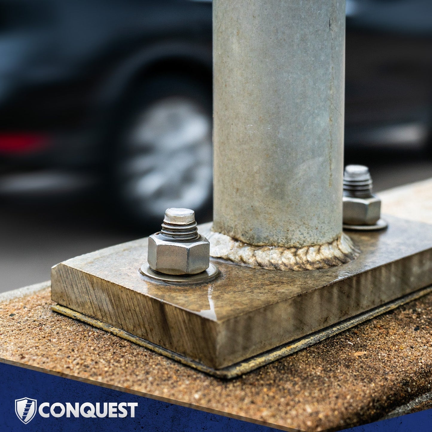 Conquest Wedge Anchor Installed into Steel