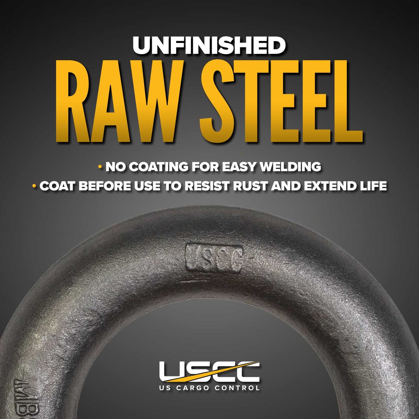 1" Long Weldable D-Ring with Mounting Clip - 47,000 lbs. BS