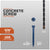 Concrete screw with specifications and drill bit included on a gray background