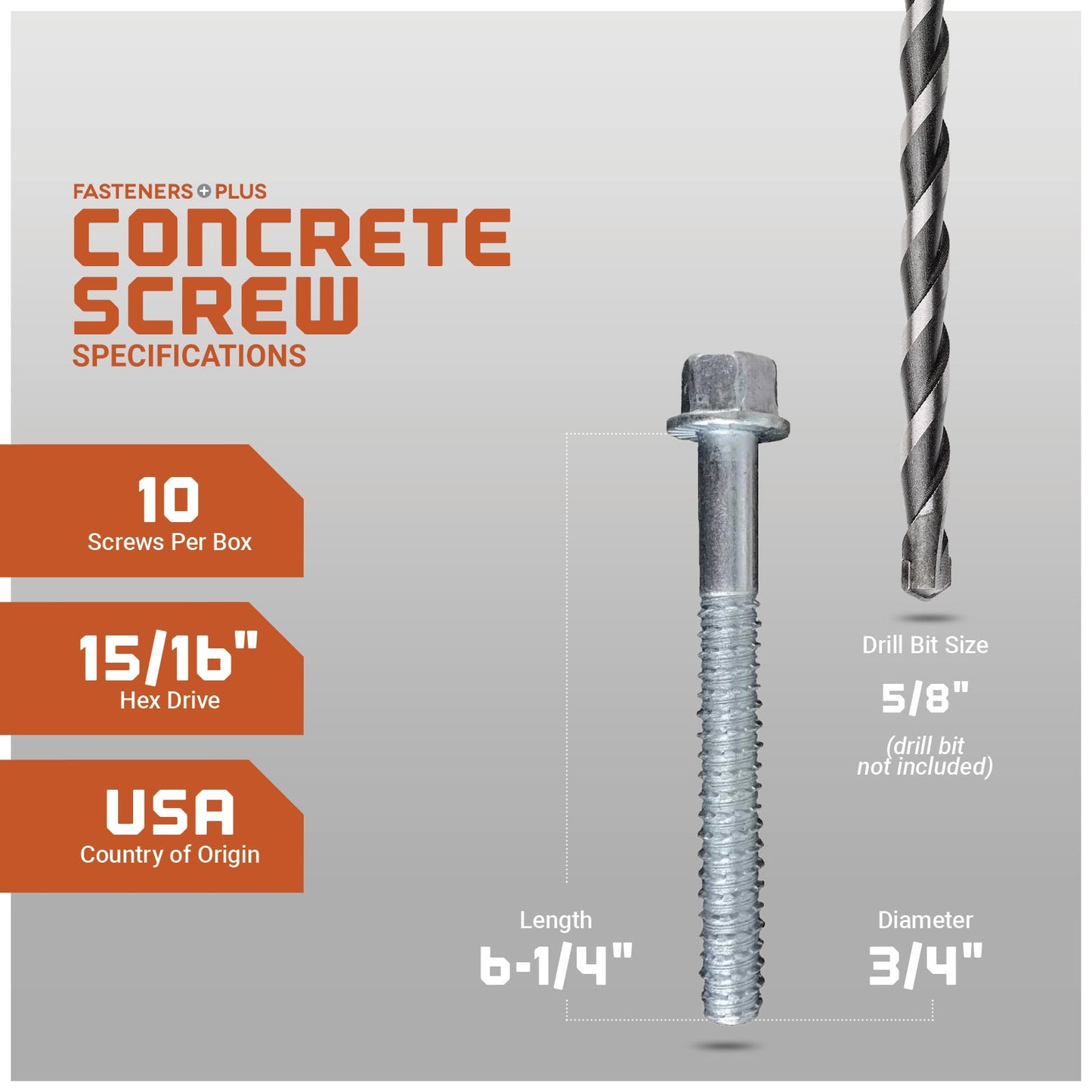 LDT Tapcon Screw, Zinc Spec