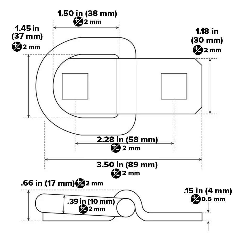 1-1/2" D-Ring Tie Down with Mounting Bracket - 6,000 lbs. BS