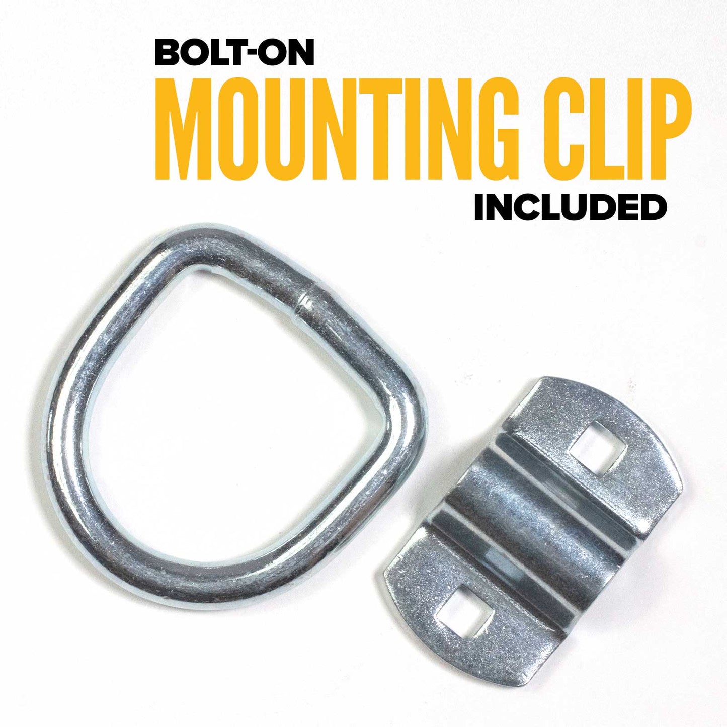 2-5/16" Bolt-On D-Ring with Mounting Bracket - Galvanized - 12,000 lbs. BS