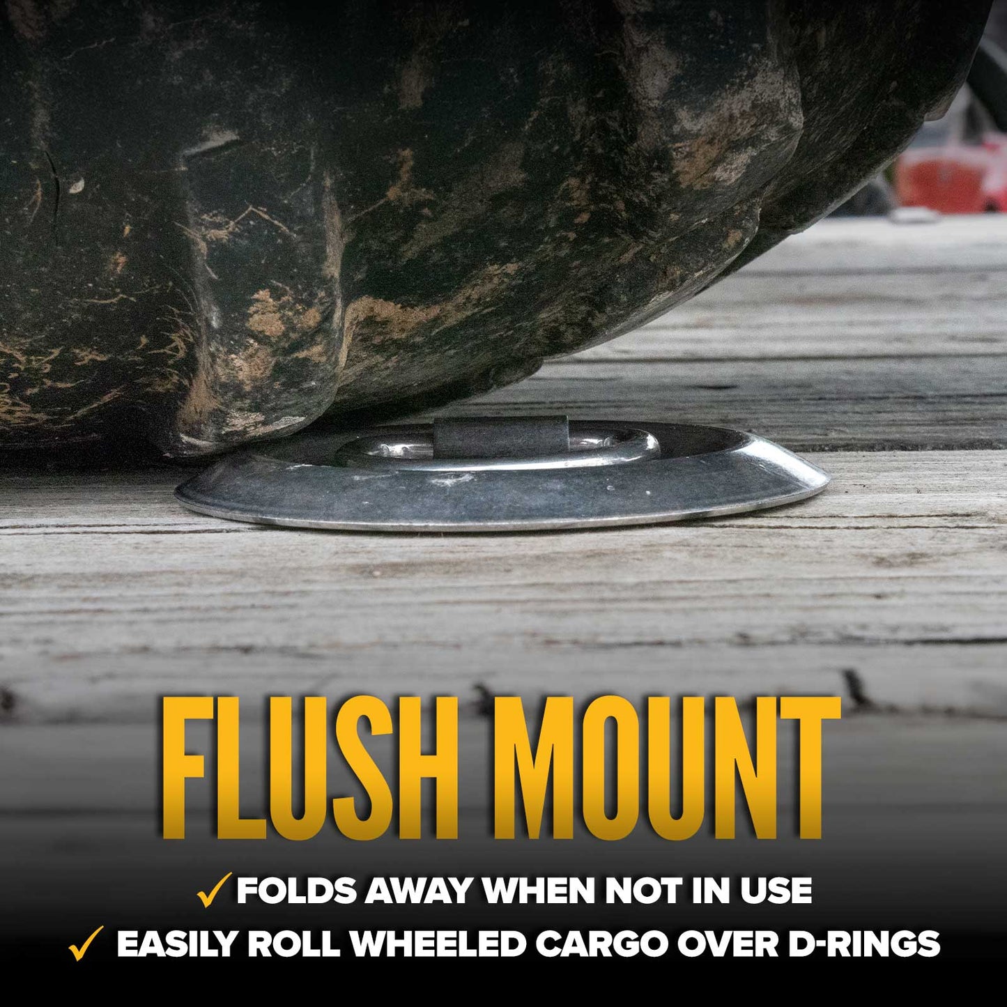Bolt-On Flush-Mount D-Ring - 316 Stainless - 800 lbs. BS
