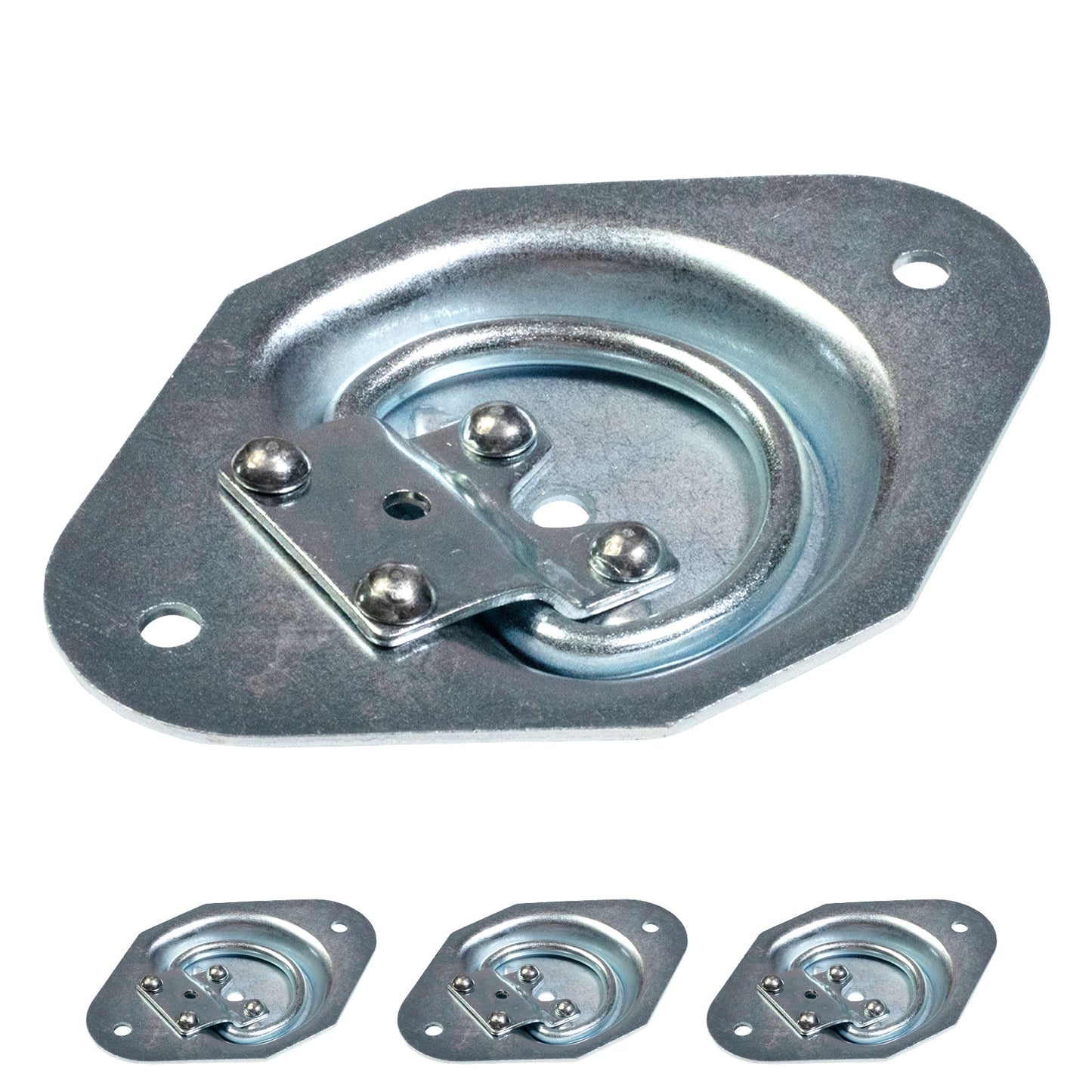 Bolt-On Recessed D-Ring - Galvanized - 900 lbs. BS | 4-Pack
