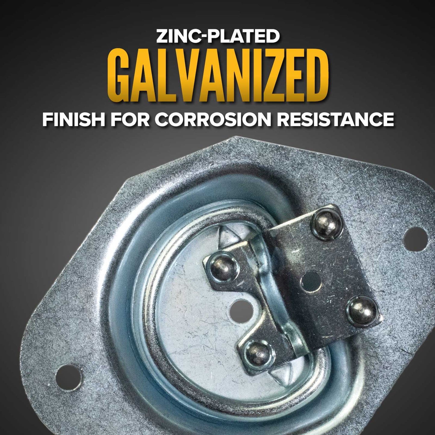 Bolt-On Recessed D-Ring - Galvanized - 900 lbs. BS | 4-Pack