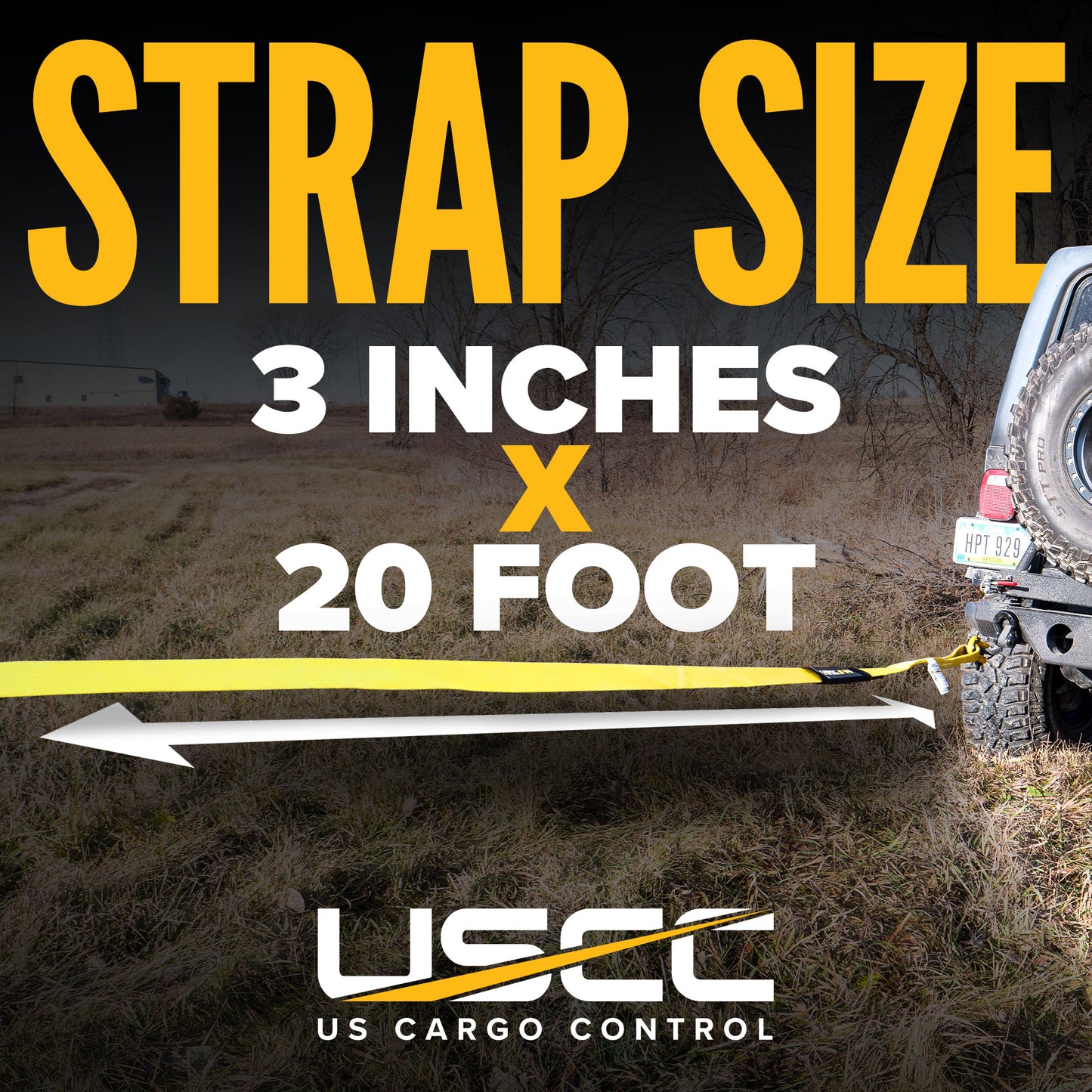 Heavy Duty Tow Strap Recovery Kit | 3" x 20'