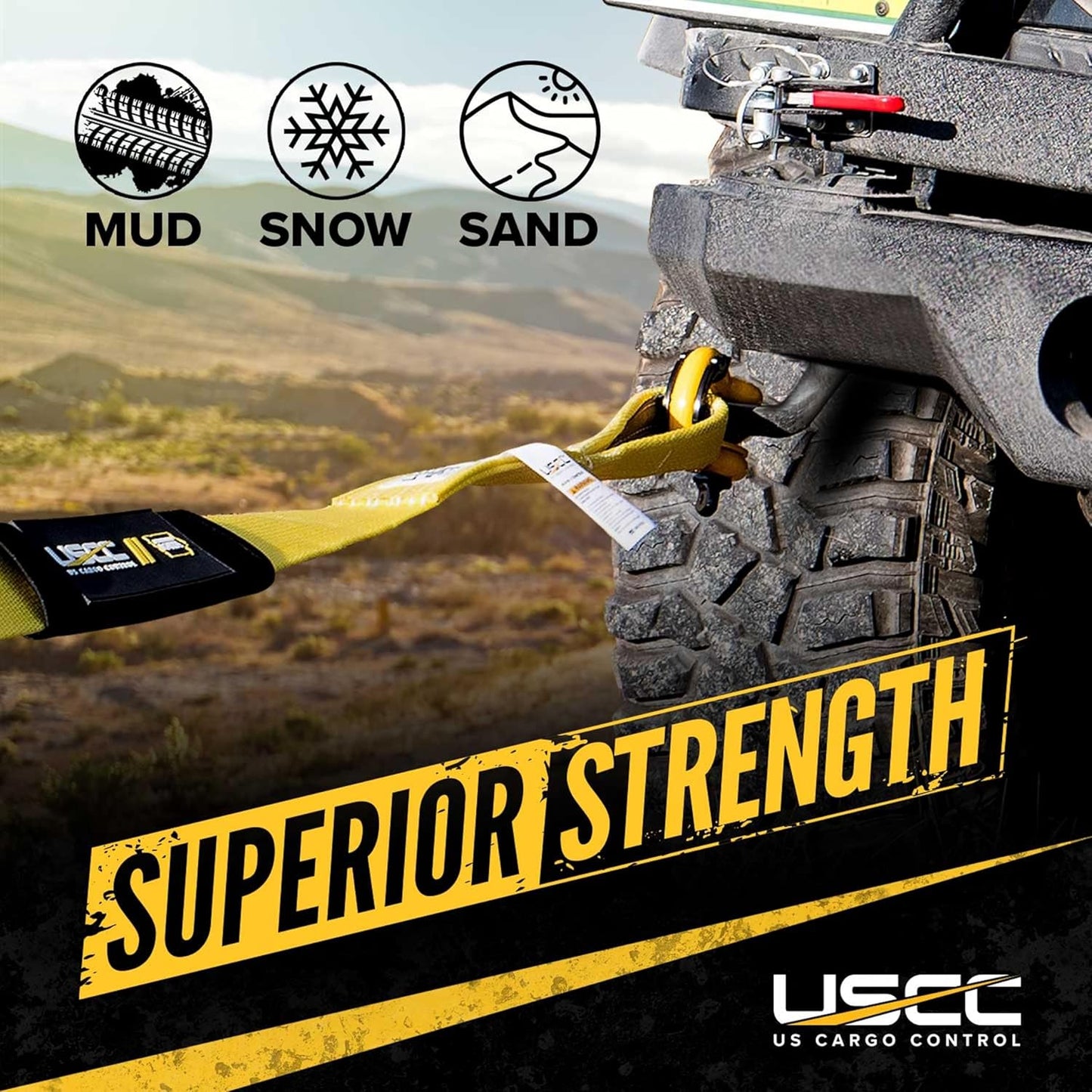 Heavy Duty Tow Strap Recovery Kit | 4" x 30'