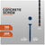 Concrete screw with specifications and drill bit included on a gray background