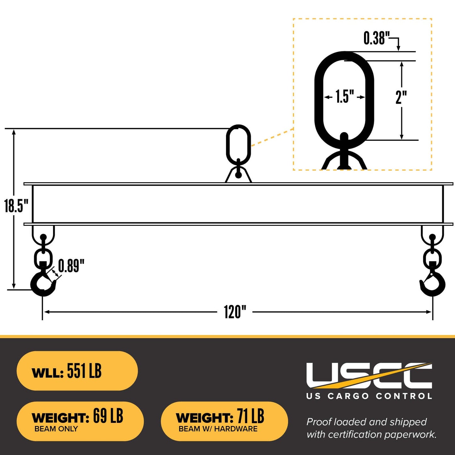 dura-lite 419-1410 lifting beam specs