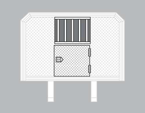 Jail Bar Window w/ Cabinet
