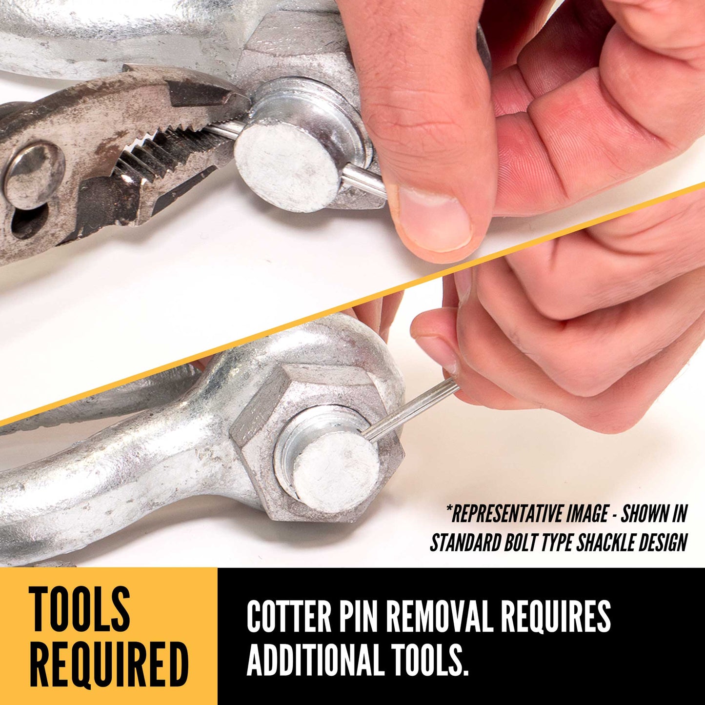 1/2" Crosby® Round Pin Anchor Shackle | G-213 - 2 Ton easy release - no tools required