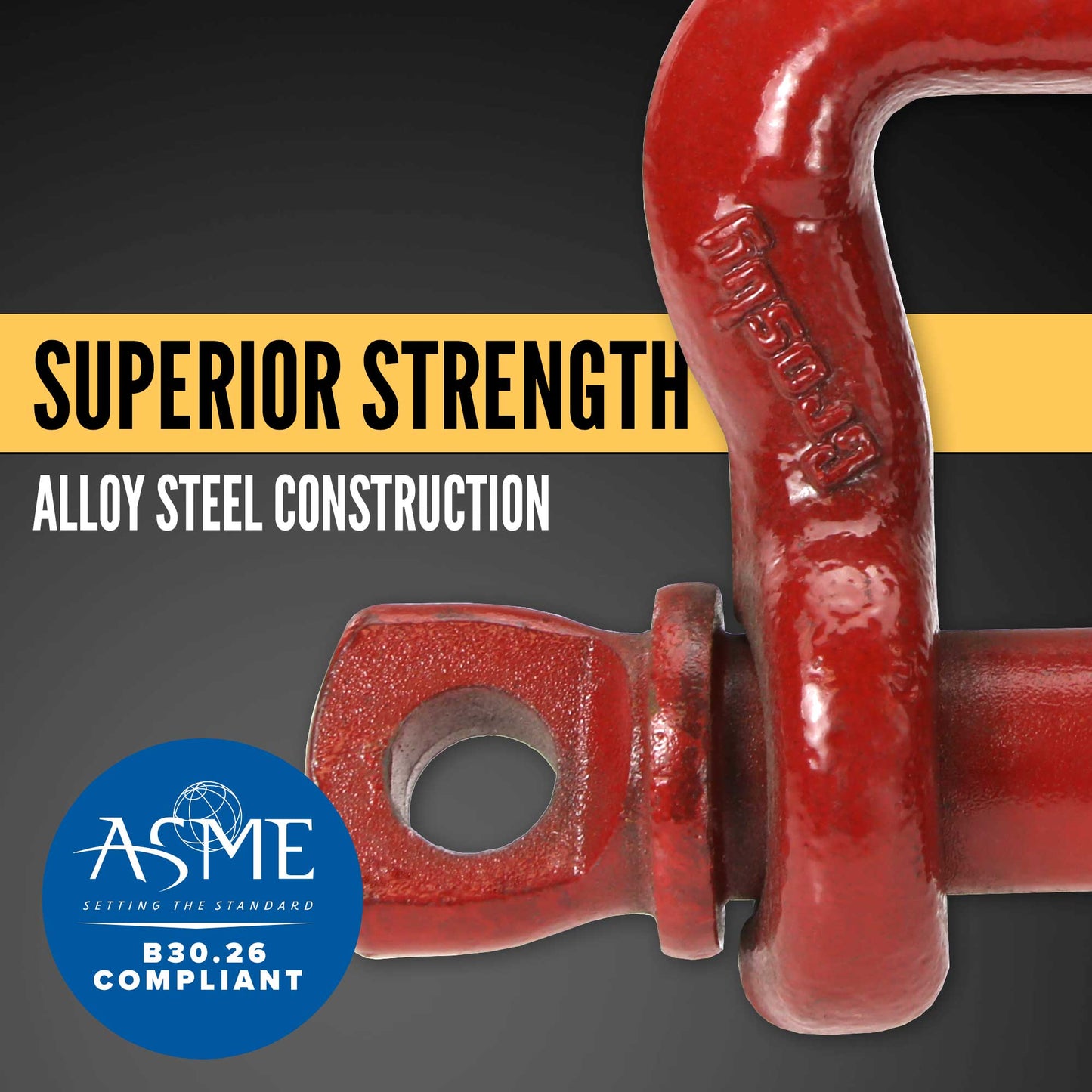 Crosby® Screw Pin Sling Saver Shackle | S-253 - 6"- 50 Ton shackle construction