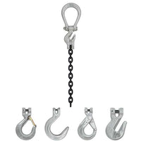 1/2" x 5' - Domestic Adjustable Single Leg Chain Sling with Crosby Foundry Hook - Grade 100