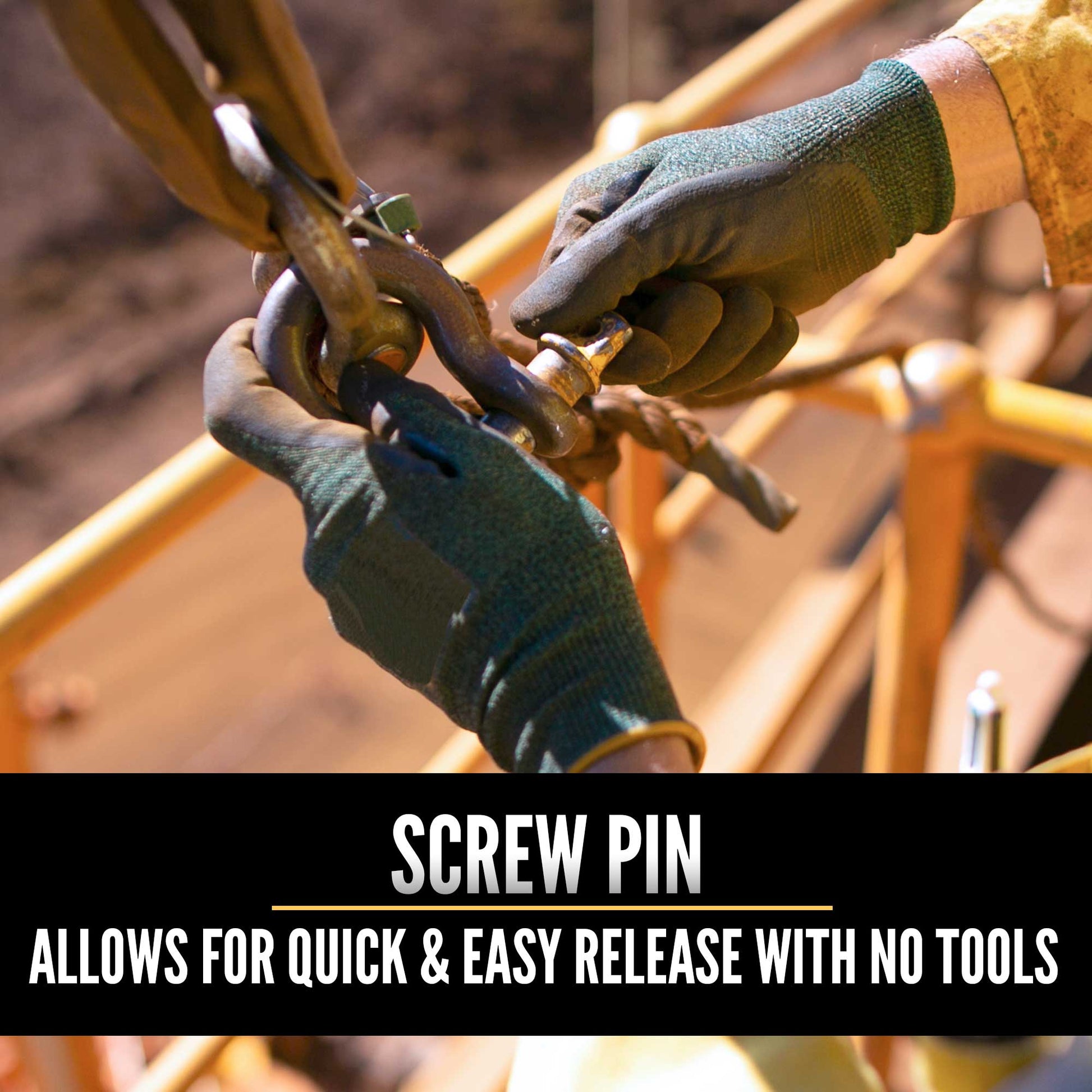 1-1/4" Crosby® Screw Pin Anchor Shackle | G-209 - 12 Ton easy release - no tools required