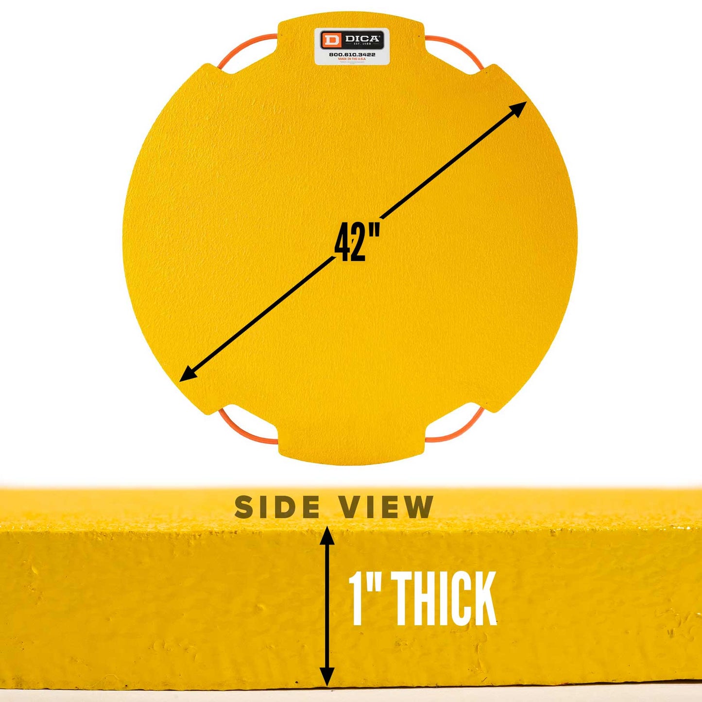 42" round fibertech pads specs, 1"