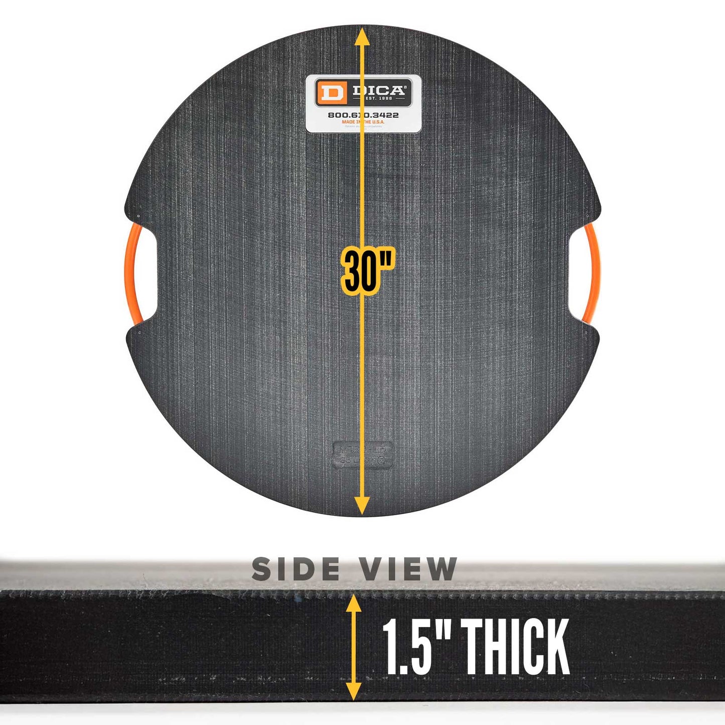 30" round 1.5" outrigger pad specs