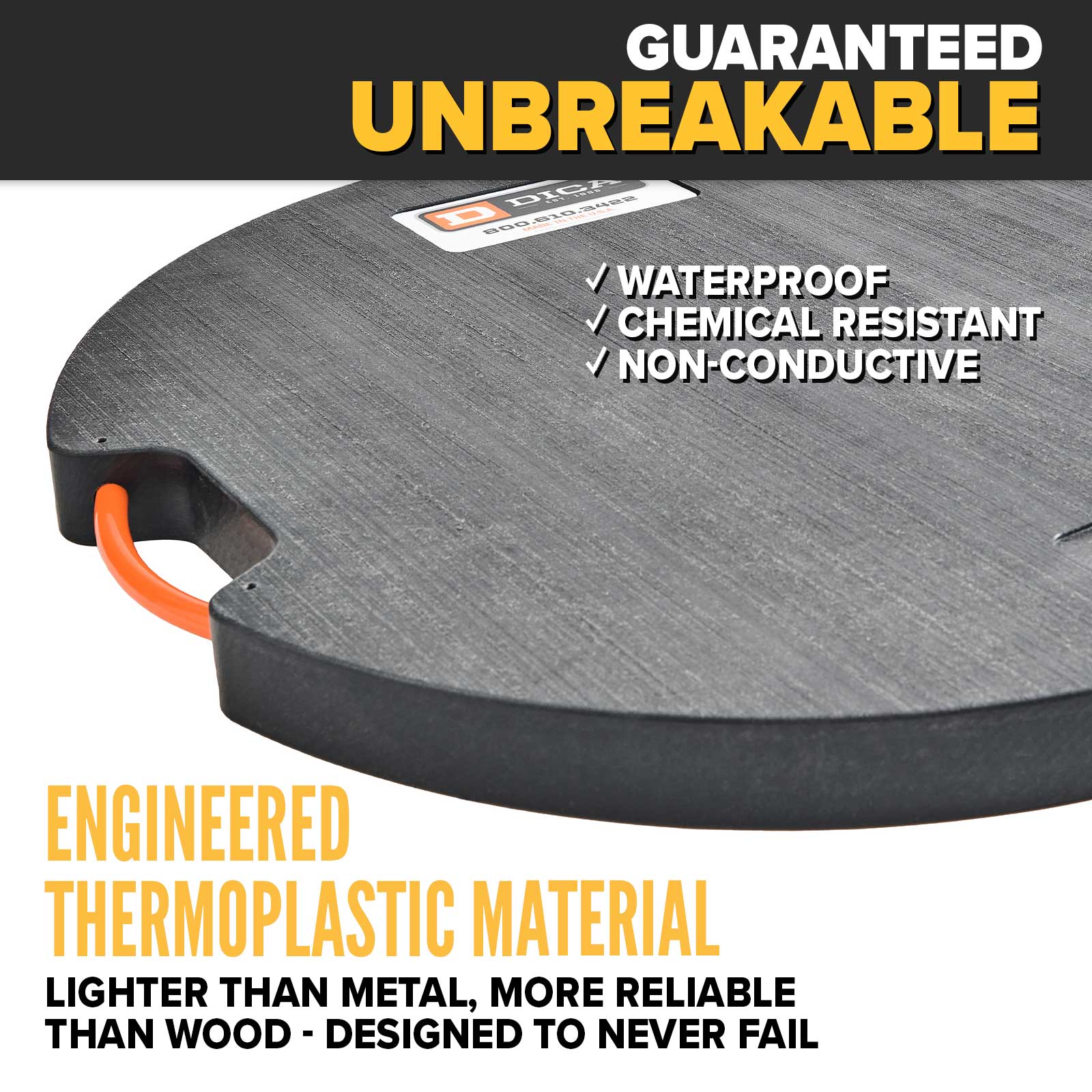 guaranteed unbreakable outrigger pads, 2"